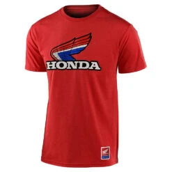 Troy Lee Designs Short Sleeve Tee TLD Honda Retro Victory Wing Red Heather