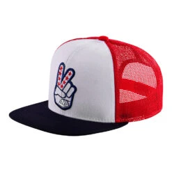 Troy Lee Designs Snapback Hat Peace Out Red / White