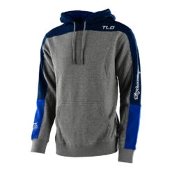Troy Lee Designs Pullover Hoodie Holeshot Heather Gray / Blue
