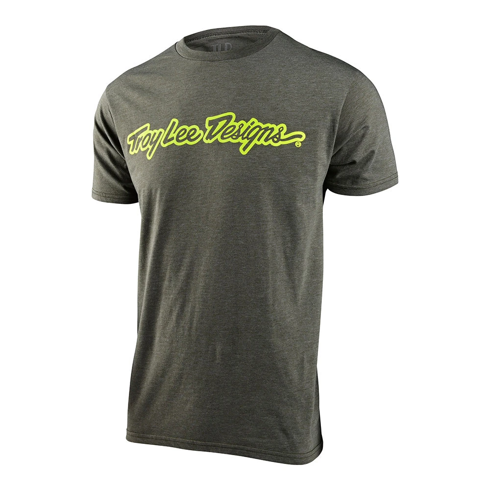 Troy Lee Designs Short Sleeve Tee Signature Olive Heather