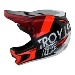 Troy Lee Designs D4 Composite Helmet W/MIPS Qualifier Silver / Red