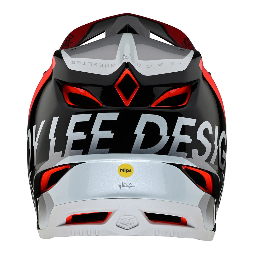 Troy Lee Designs D4 Composite Helmet W/MIPS Qualifier Silver / Red - Image 3