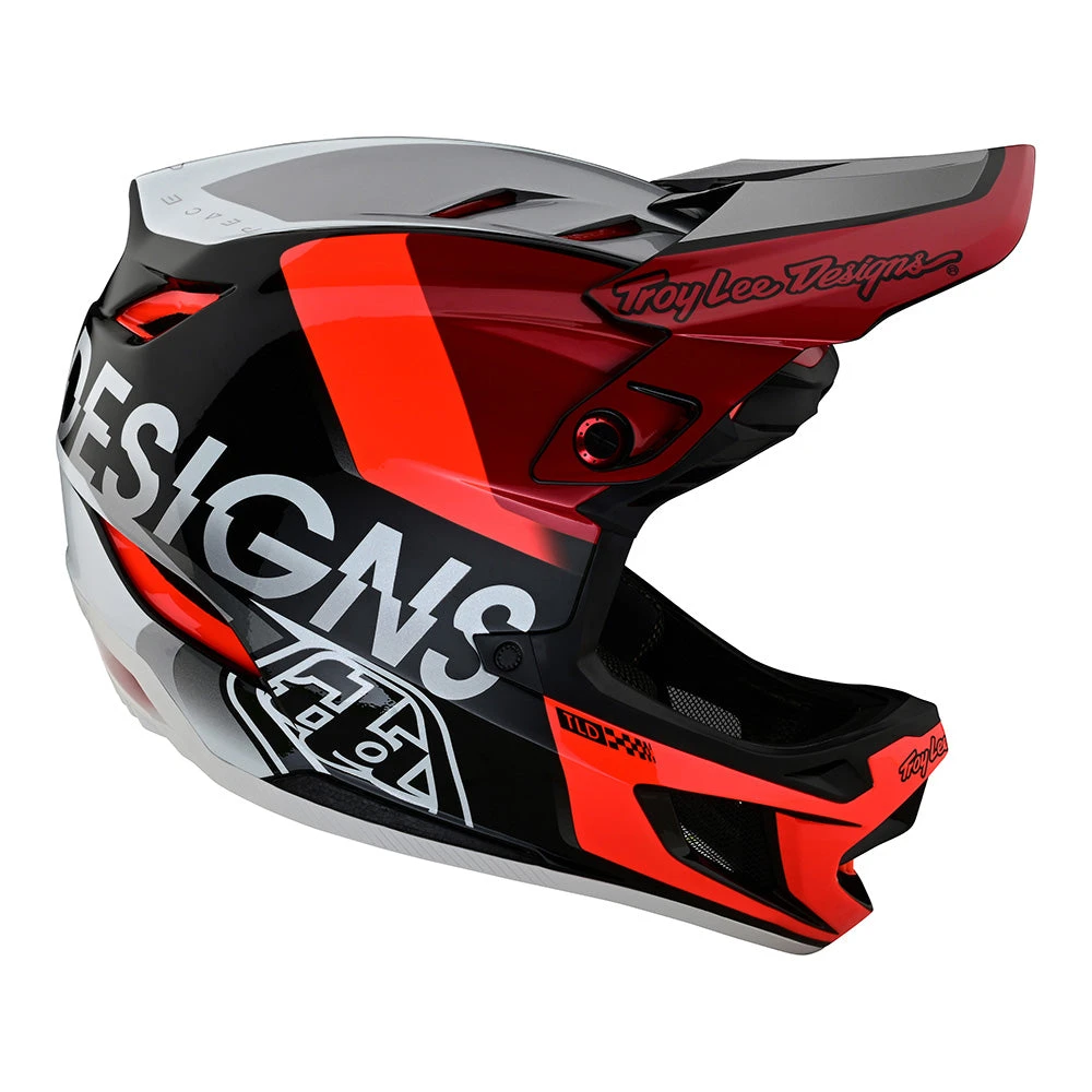 Troy Lee Designs D4 Composite Helmet W/MIPS Qualifier Silver / Red - Image 5