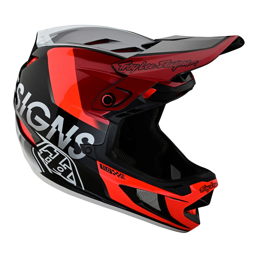 Troy Lee Designs D4 Composite Helmet W/MIPS Qualifier Silver / Red - Image 6
