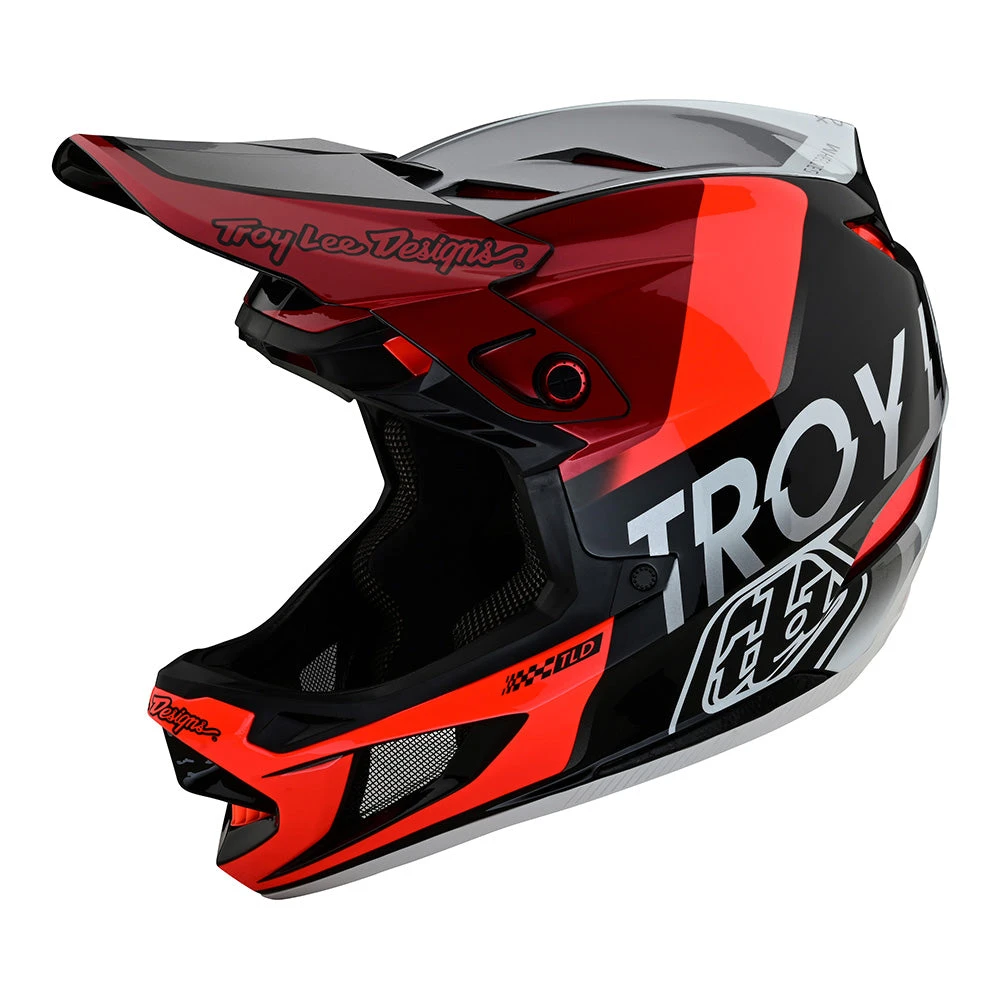 Troy Lee Designs D4 Composite Helmet W/MIPS Qualifier Silver / Red - Image 7