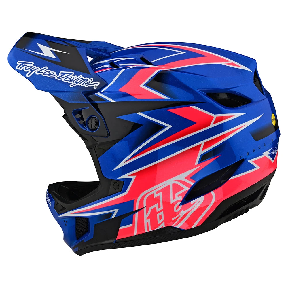 Troy Lee Designs D4 Composite Helmet W/MIPS Volt Blue - Image 2