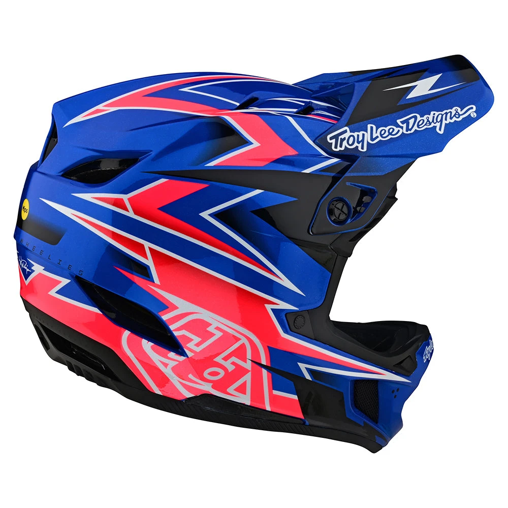 Troy Lee Designs D4 Composite Helmet W/MIPS Volt Blue - Image 4