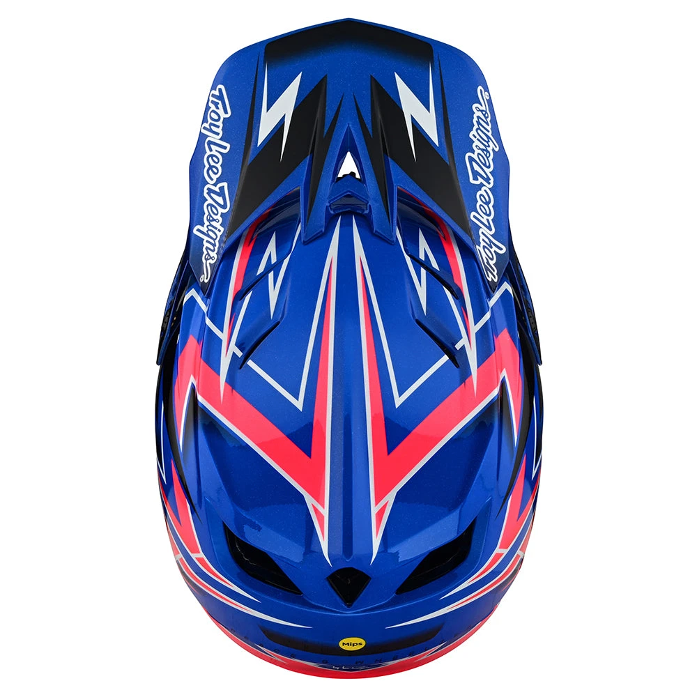 Troy Lee Designs D4 Composite Helmet W/MIPS Volt Blue - Image 8