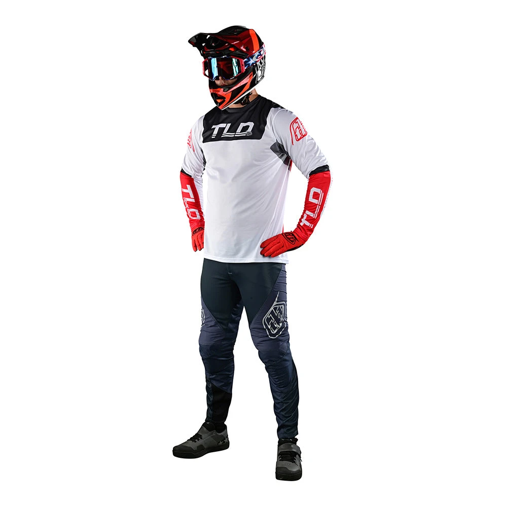Troy Lee Designs Sprint Jersey Fractura Charcoal / Glo Red - Image 5