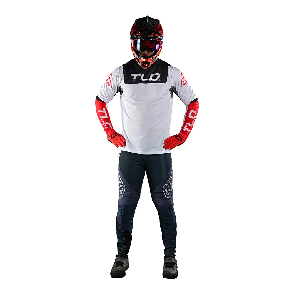Troy Lee Designs Sprint Jersey Fractura Charcoal / Glo Red - Image 2