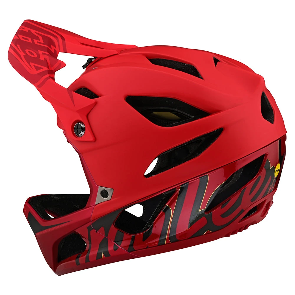 Troy Lee Designs Stage Helmet W/MIPS Signature Red - Image 2