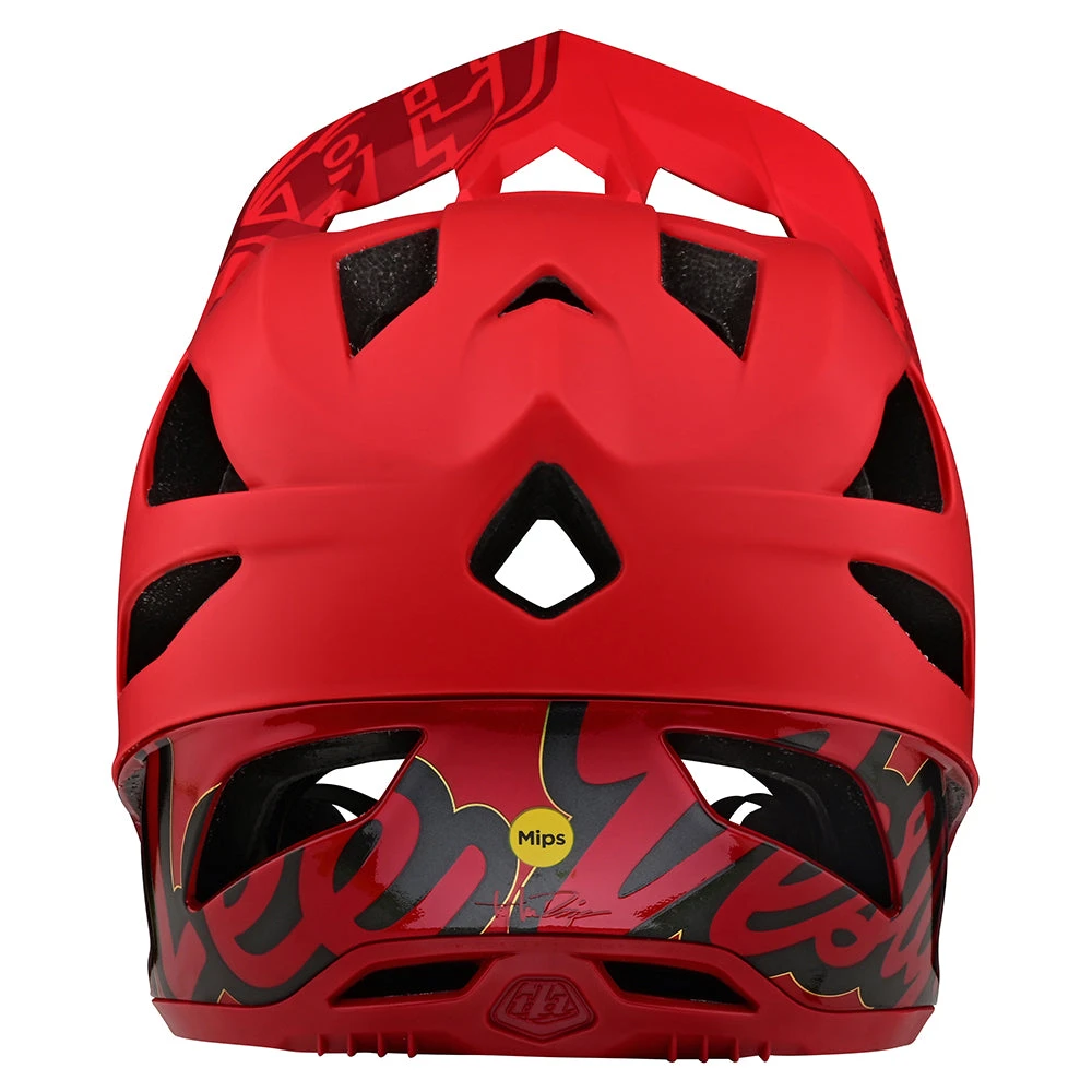 Troy Lee Designs Stage Helmet W/MIPS Signature Red - Image 3