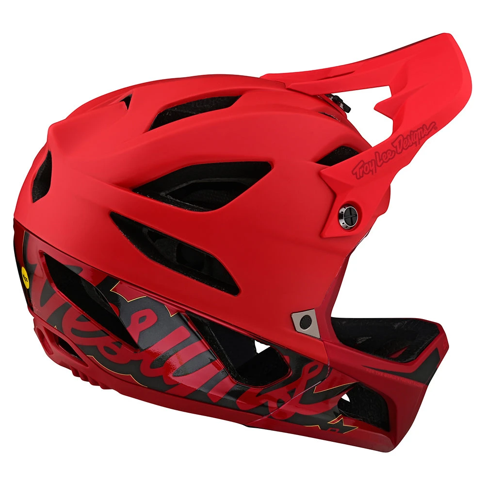 Troy Lee Designs Stage Helmet W/MIPS Signature Red - Image 4