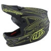 Troy Lee Designs D3 Fiberlite Helmet Spiderstripe Gray / Yellow