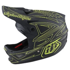 Troy Lee Designs D3 Fiberlite Helmet Spiderstripe Gray / Yellow