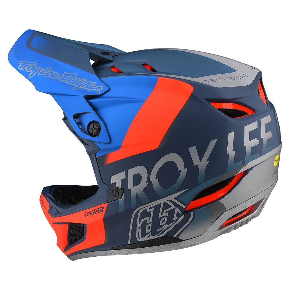 Troy Lee Designs D4 Composite Helmet W/MIPS Qualifier Slate / Red - Image 2