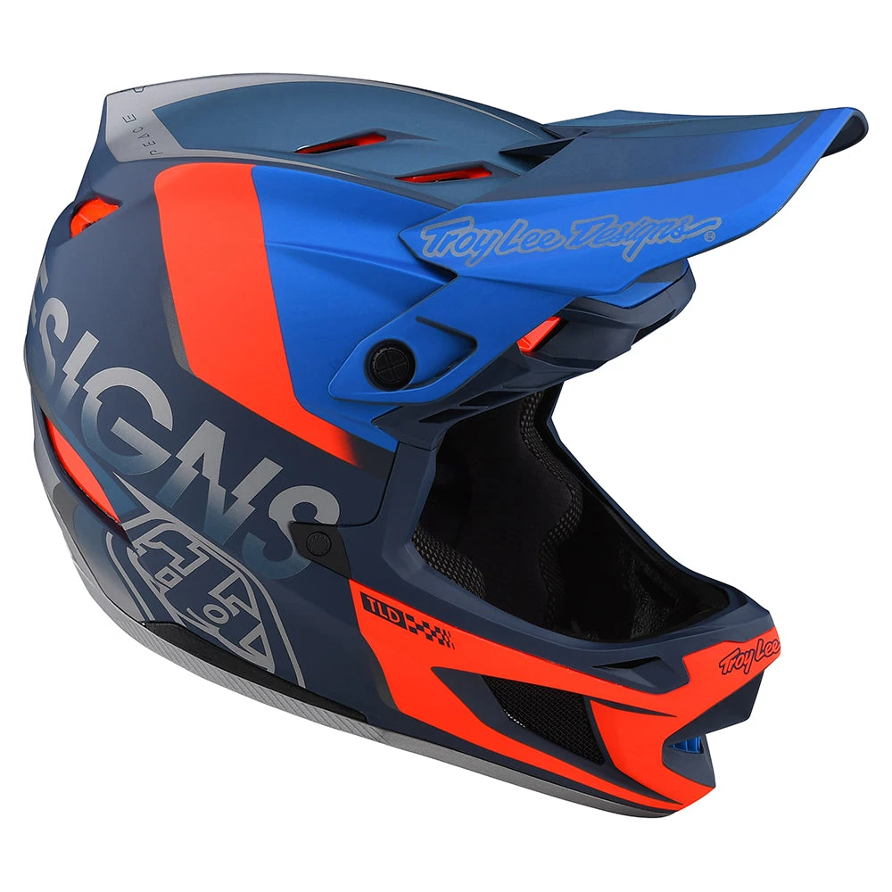 Troy Lee Designs D4 Composite Helmet W/MIPS Qualifier Slate / Red - Image 7