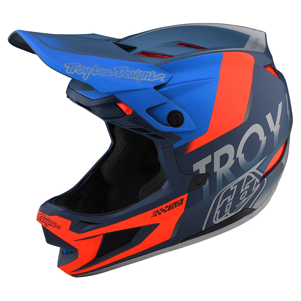 Troy Lee Designs D4 Composite Helmet W/MIPS Qualifier Slate / Red - Image 8