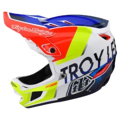 Troy Lee Designs D4 Composite Helmet W/MIPS Qualifier White / Blue