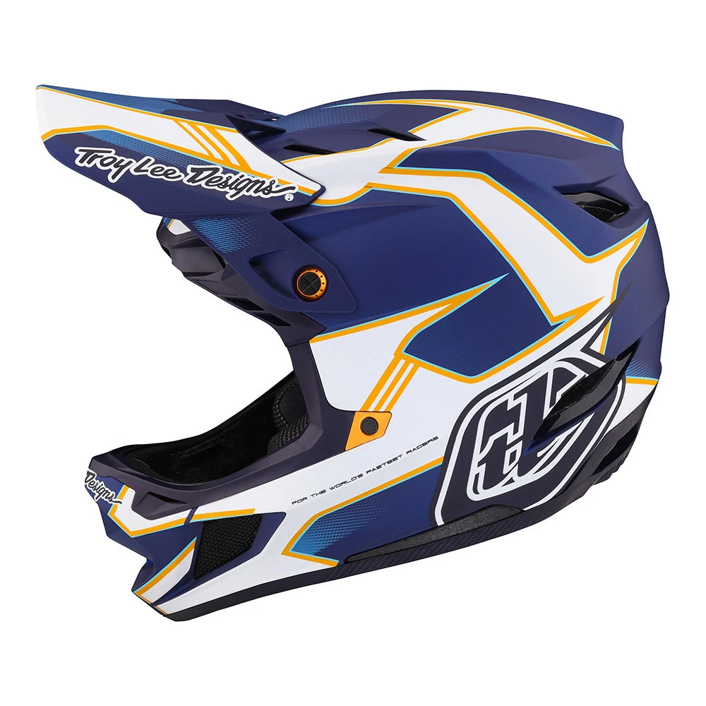 Troy Lee Designs D4 Composite Helmet W/MIPS Matrix Blue