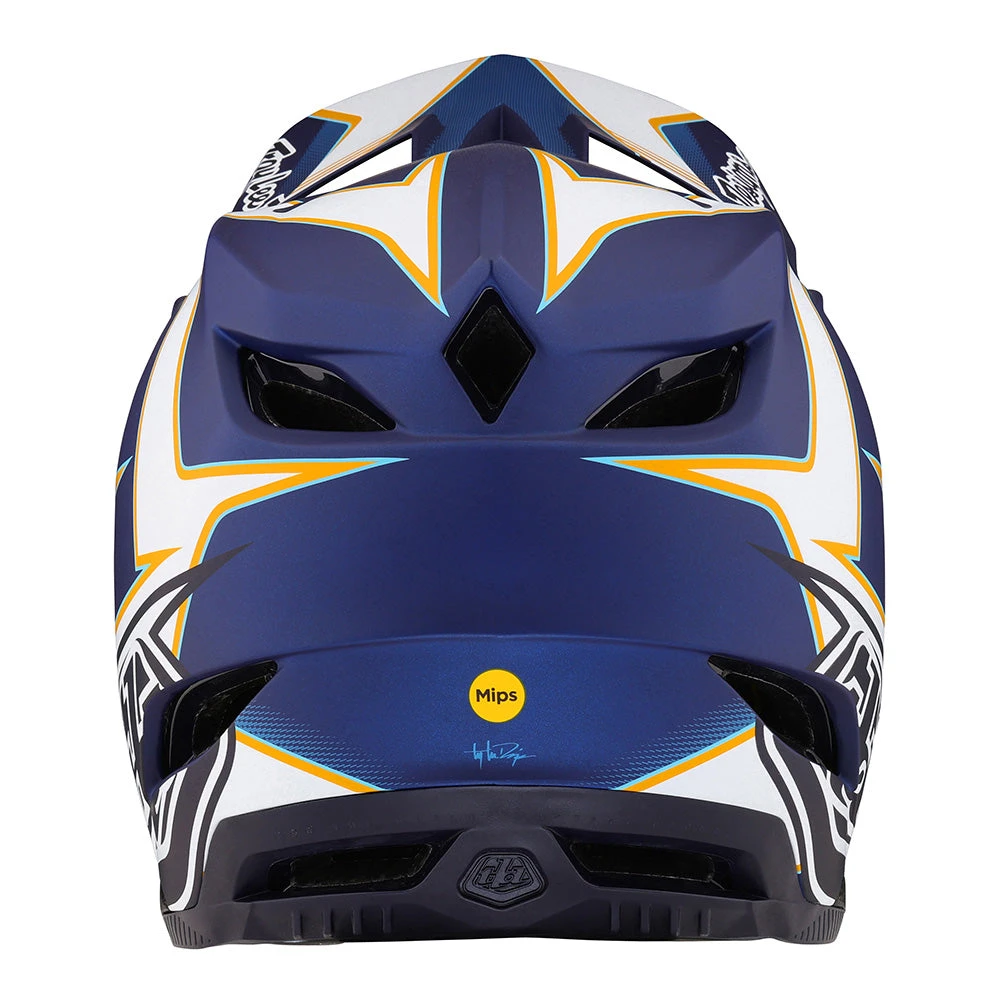 Troy Lee Designs D4 Composite Helmet W/MIPS Matrix Blue - Image 3