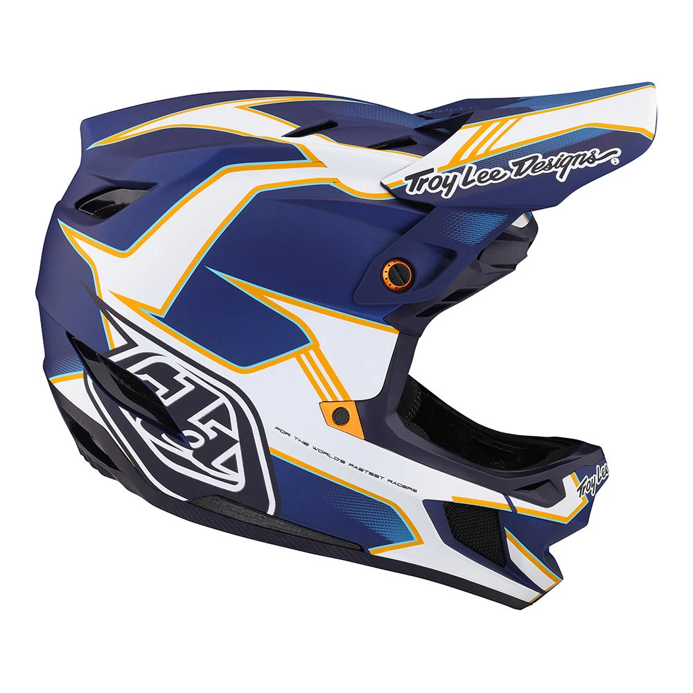 Troy Lee Designs D4 Composite Helmet W/MIPS Matrix Blue - Image 5