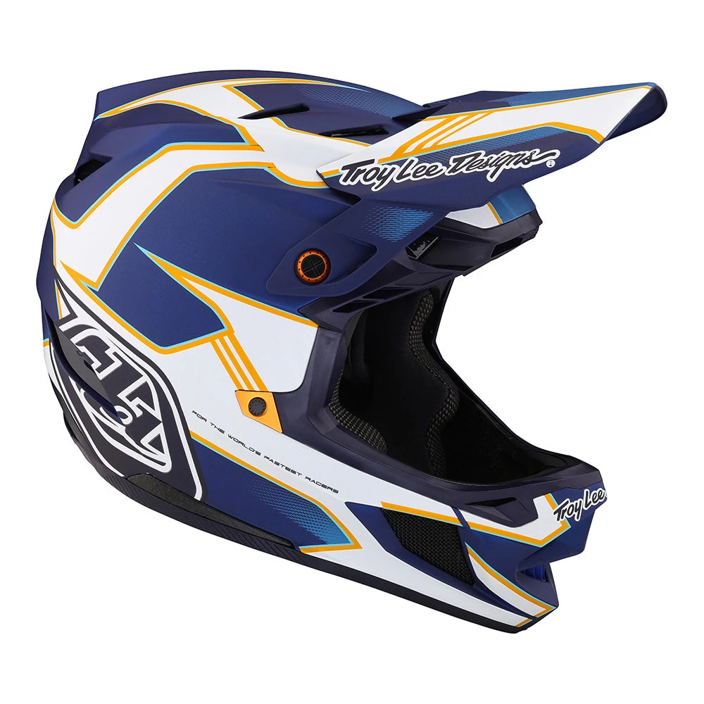 Troy Lee Designs D4 Composite Helmet W/MIPS Matrix Blue - Image 6
