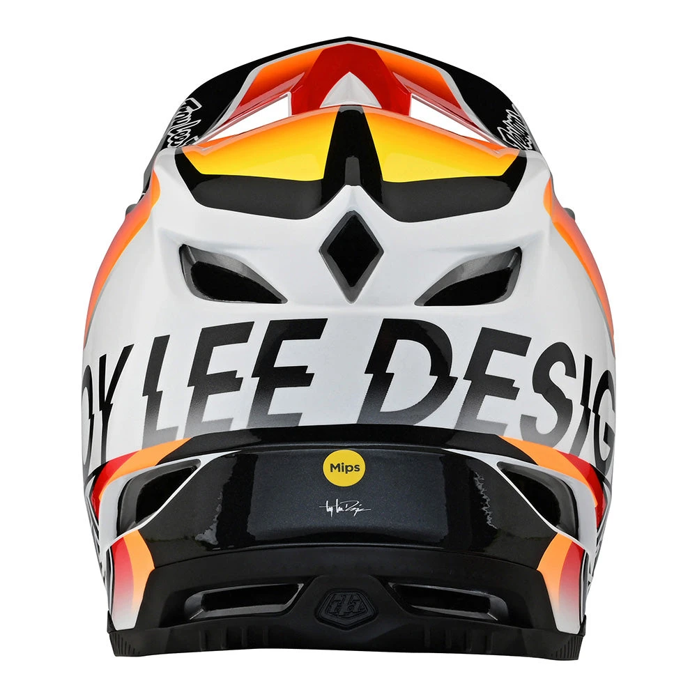 Troy Lee Designs D4 Composite Helmet W/MIPS Qualifier White / Orange - Image 3