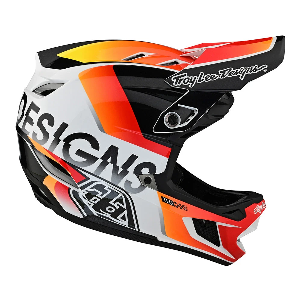 Troy Lee Designs D4 Composite Helmet W/MIPS Qualifier White / Orange - Image 5