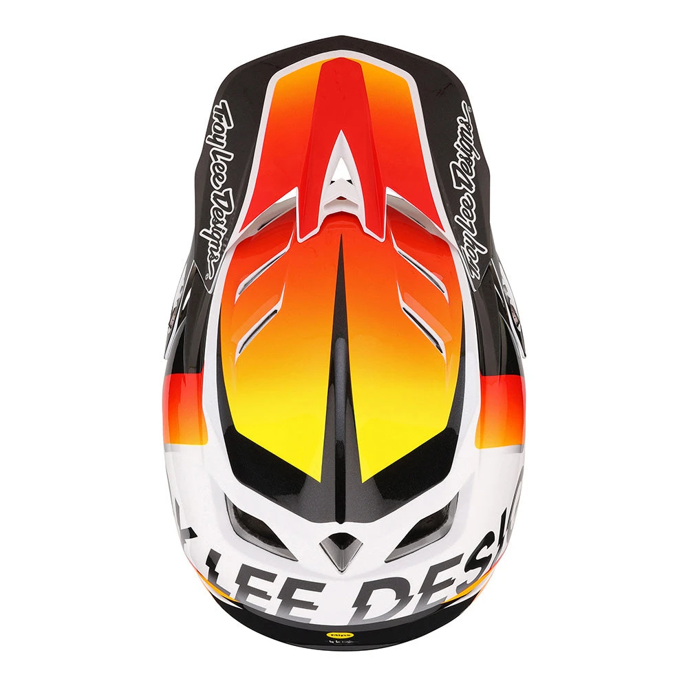 Troy Lee Designs D4 Composite Helmet W/MIPS Qualifier White / Orange - Image 8