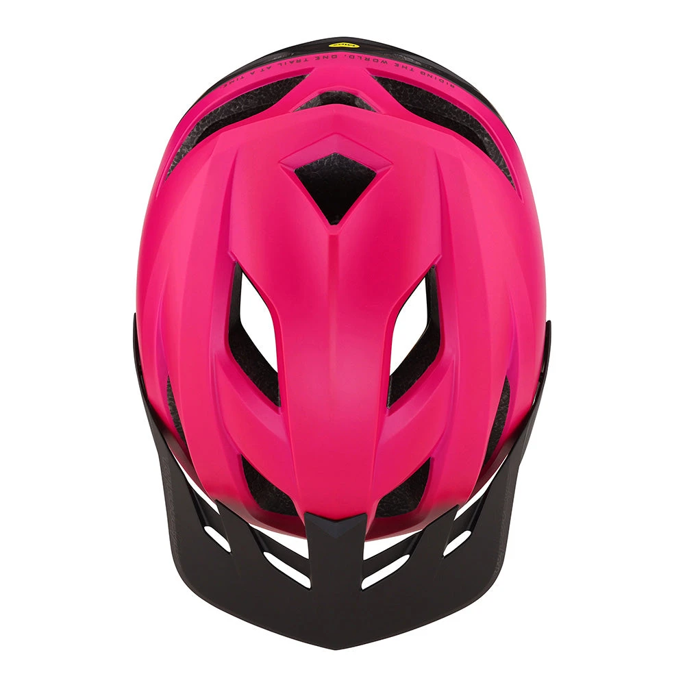 Troy Lee Designs Youth Flowline Helmet W/MIPS Orbit Magenta / Black - Image 4