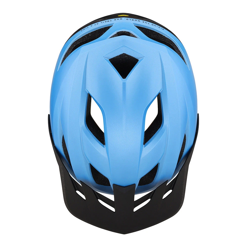 Troy Lee Designs Youth Flowline Helmet W/MIPS Orbit Oasis Blue / Black - Image 4