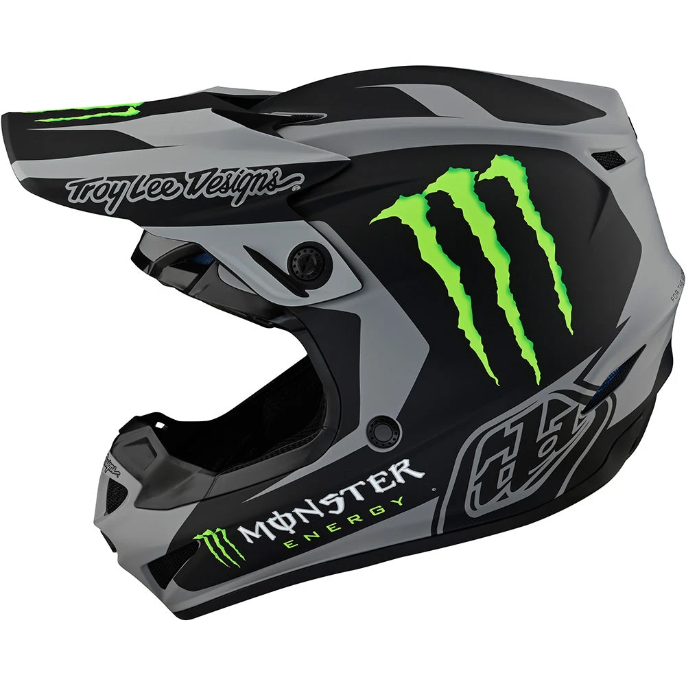Troy Lee Designs SE4 Polyacrylite Helmet W/MIPS Riser Monster Gray / Black