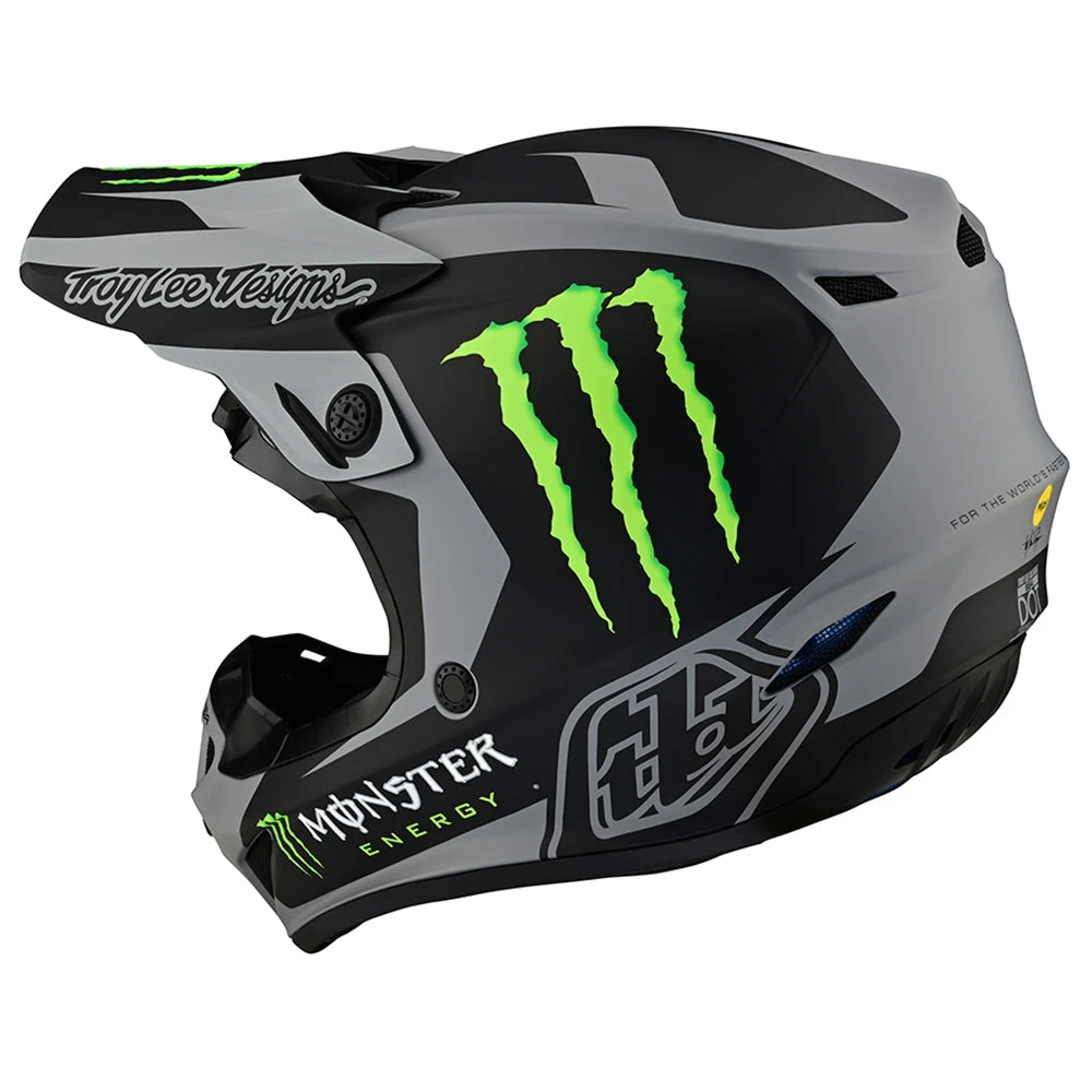 Troy Lee Designs SE4 Polyacrylite Helmet W/MIPS Riser Monster Gray / Black - Image 8