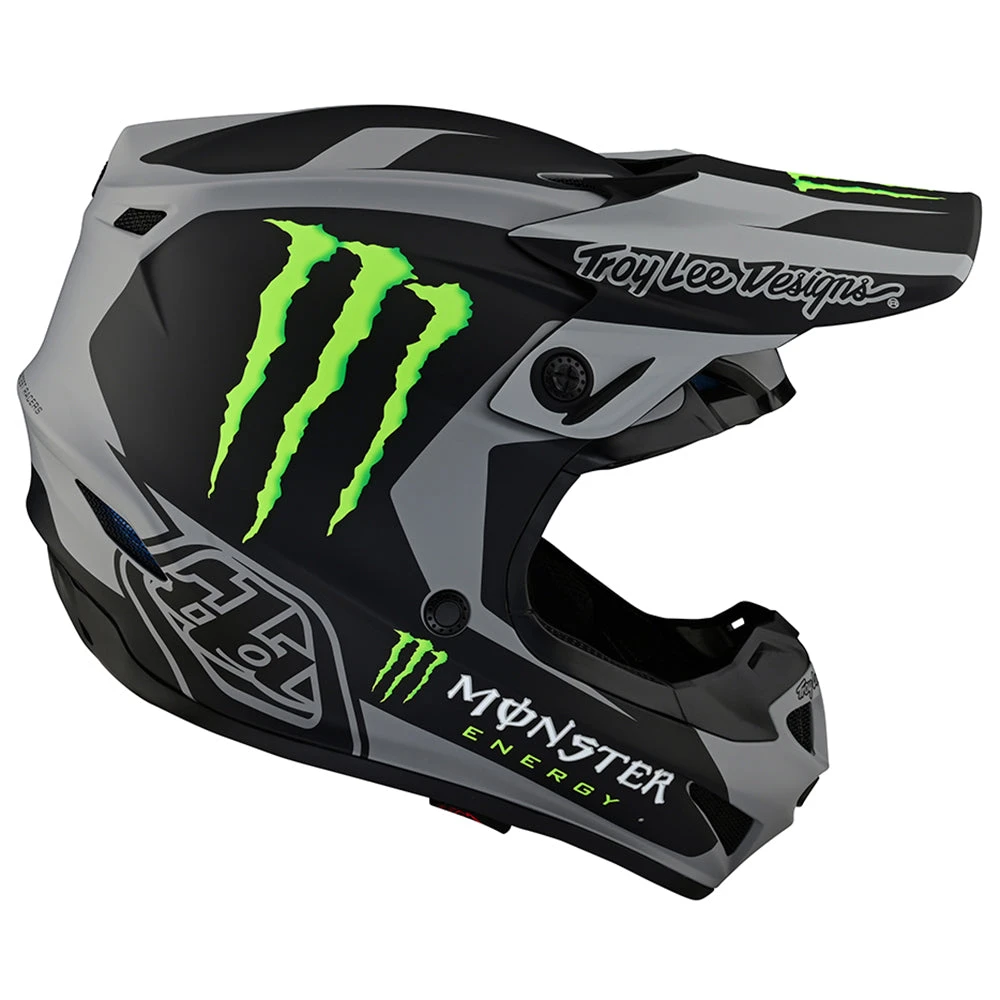 Troy Lee Designs SE4 Polyacrylite Helmet W/MIPS Riser Monster Gray / Black - Image 5