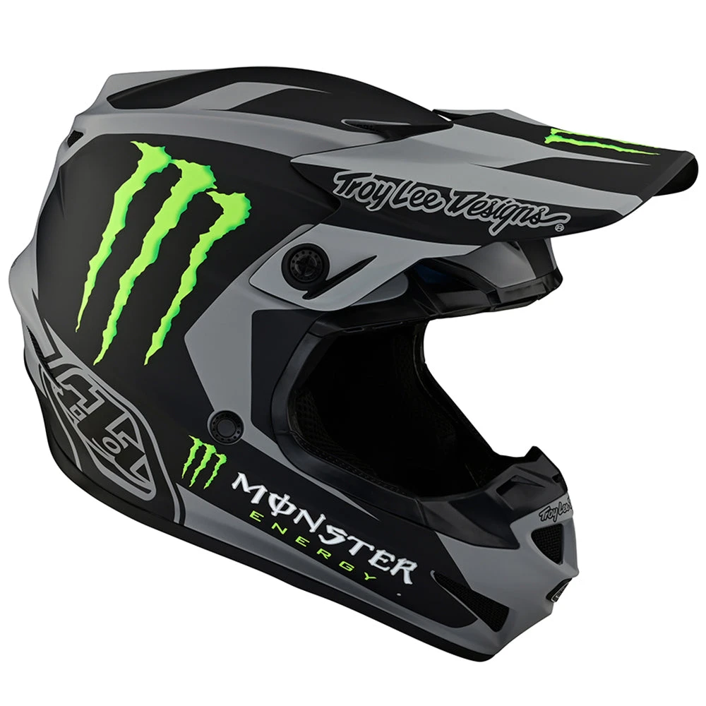 Troy Lee Designs SE4 Polyacrylite Helmet W/MIPS Riser Monster Gray / Black - Image 6