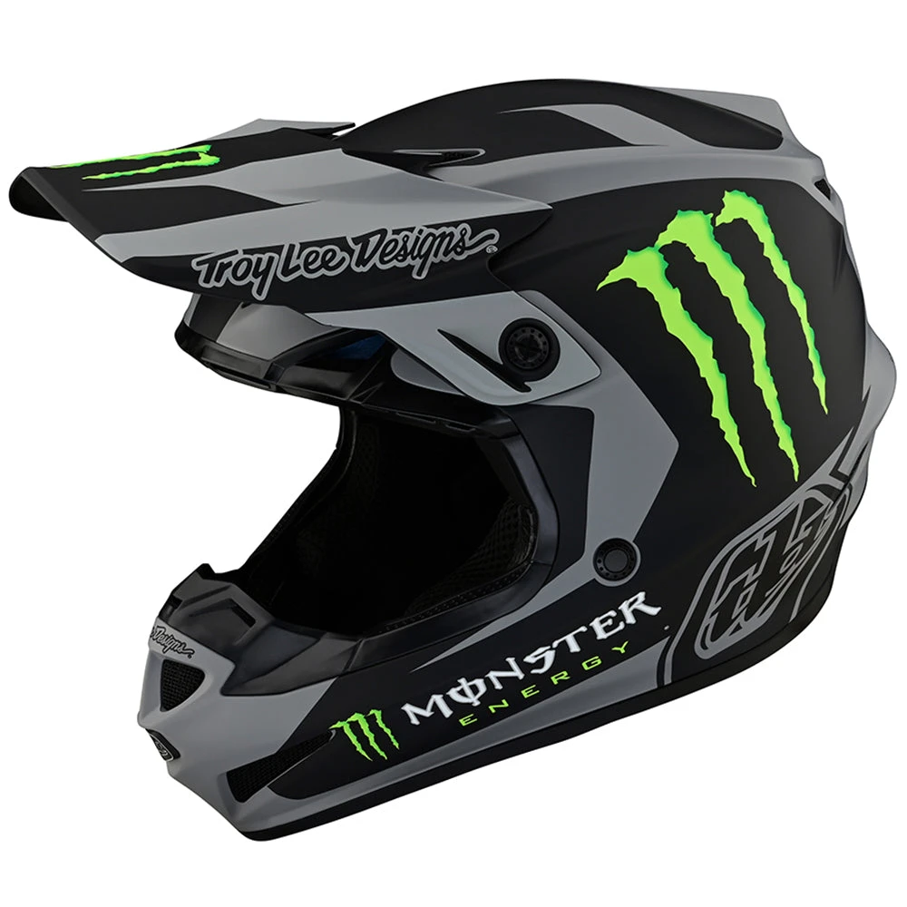 Troy Lee Designs SE4 Polyacrylite Helmet W/MIPS Riser Monster Gray / Black - Image 7