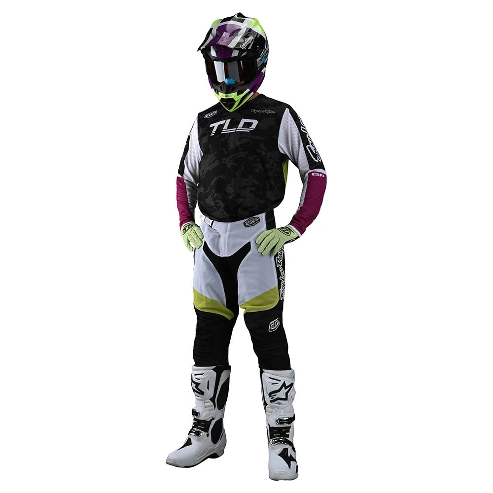 Troy Lee Designs GP Air Pant Veloce Camo Black / Glo Green - Image 2