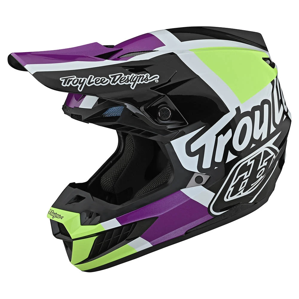 Troy Lee Designs SE5 Composite Helmet W/MIPS Quattro White / Glo Green