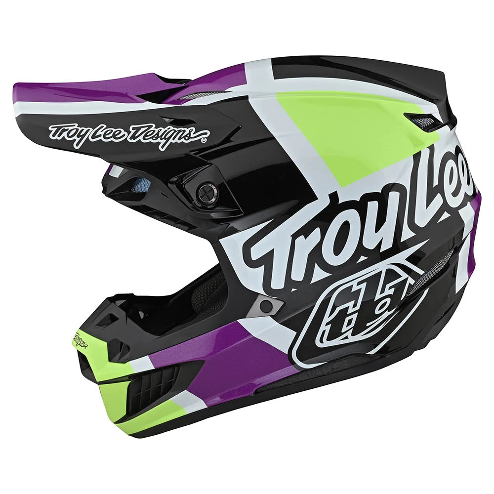 Troy Lee Designs SE5 Composite Helmet W/MIPS Quattro White / Glo Green - Image 2