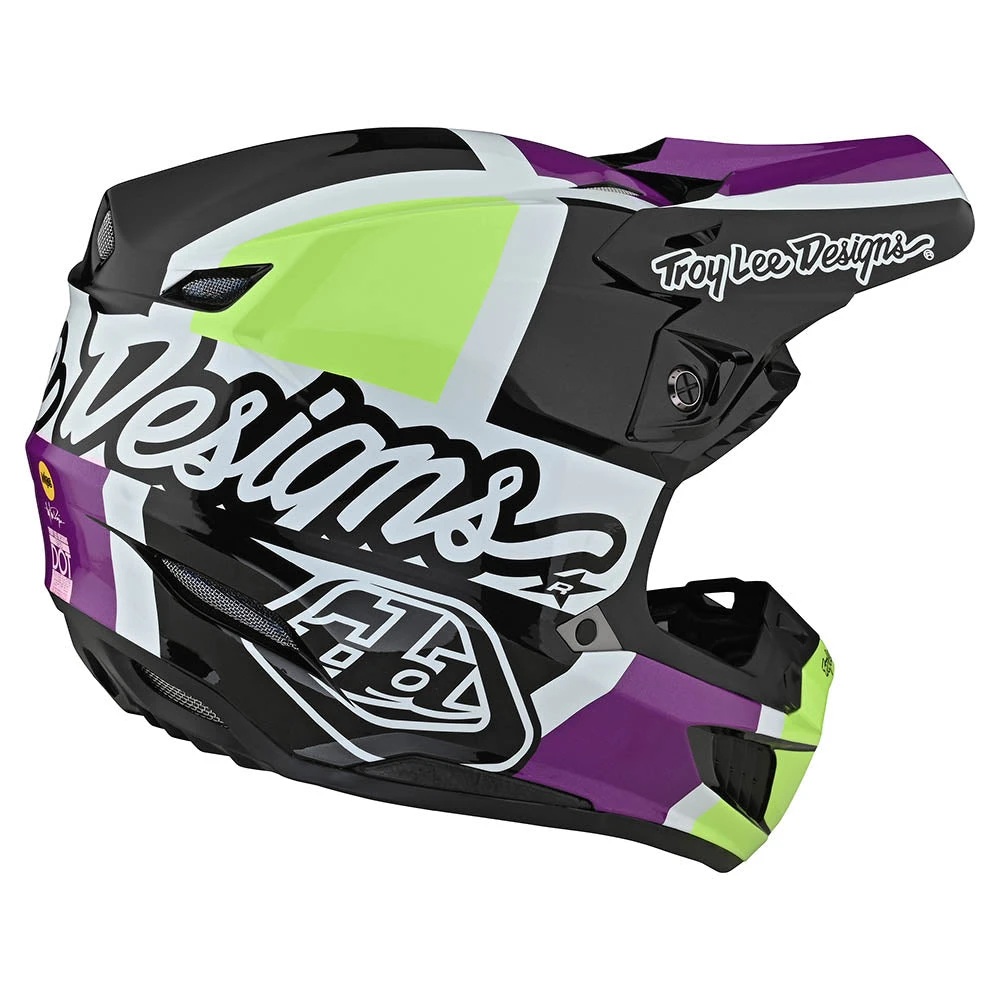 Troy Lee Designs SE5 Composite Helmet W/MIPS Quattro White / Glo Green - Image 5