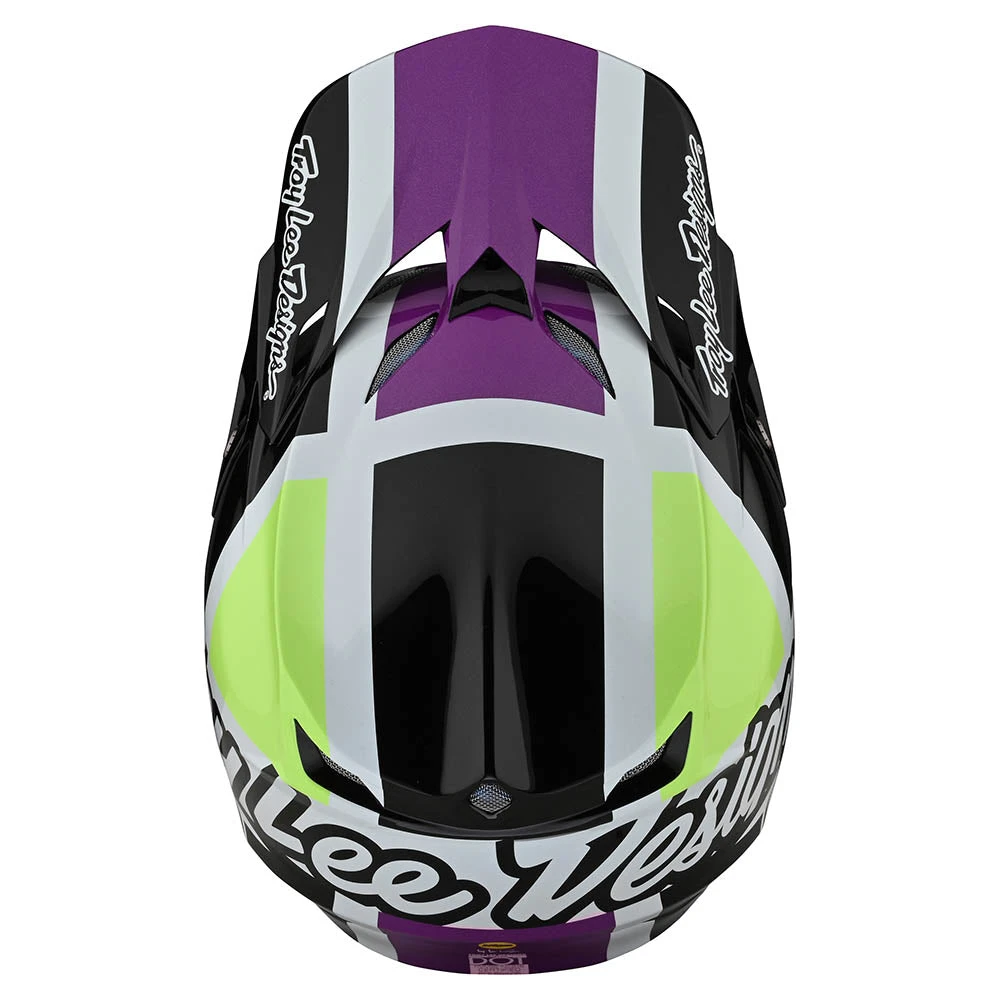 Troy Lee Designs SE5 Composite Helmet W/MIPS Quattro White / Glo Green - Image 8