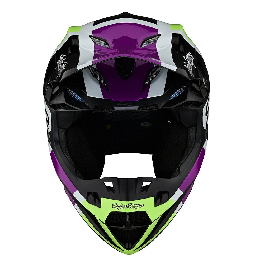 Troy Lee Designs SE5 Composite Helmet W/MIPS Quattro White / Glo Green - Image 9
