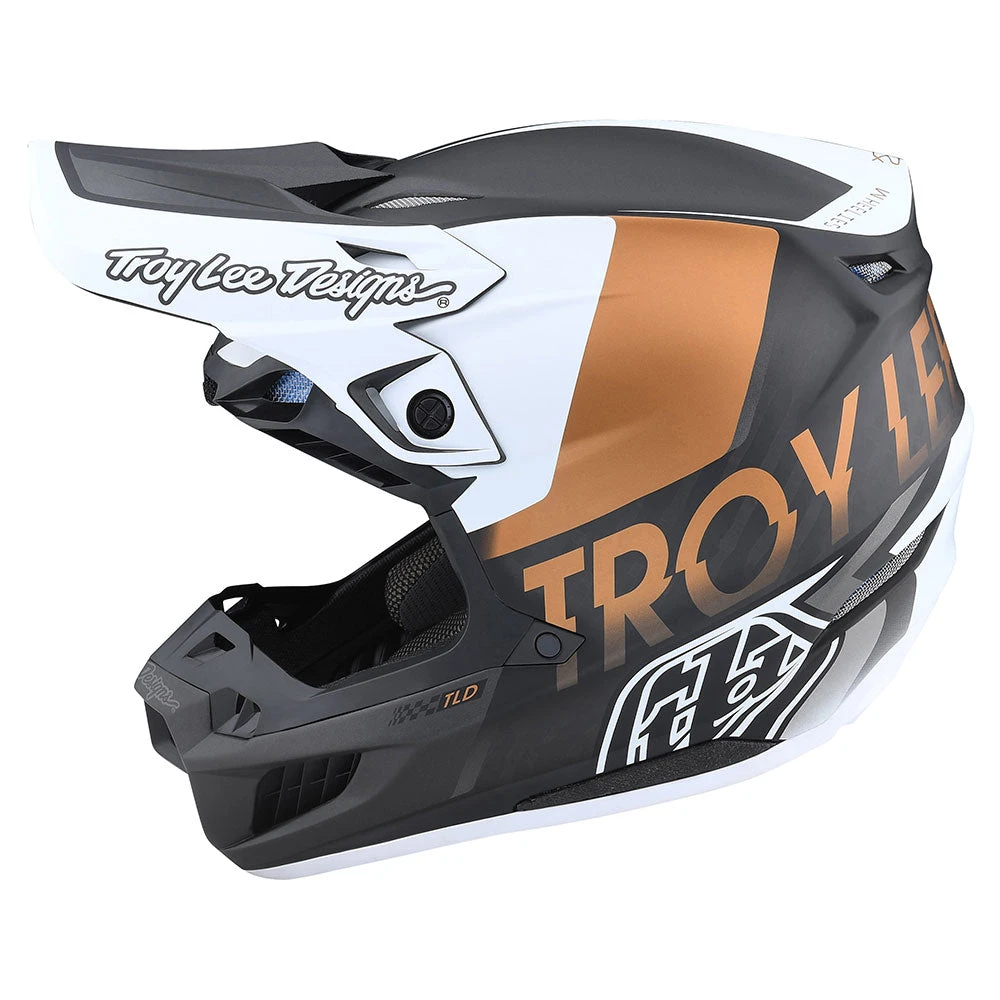 Troy Lee Designs SE5 Carbon Helmet W/MIPS Qualifier White / Bronze