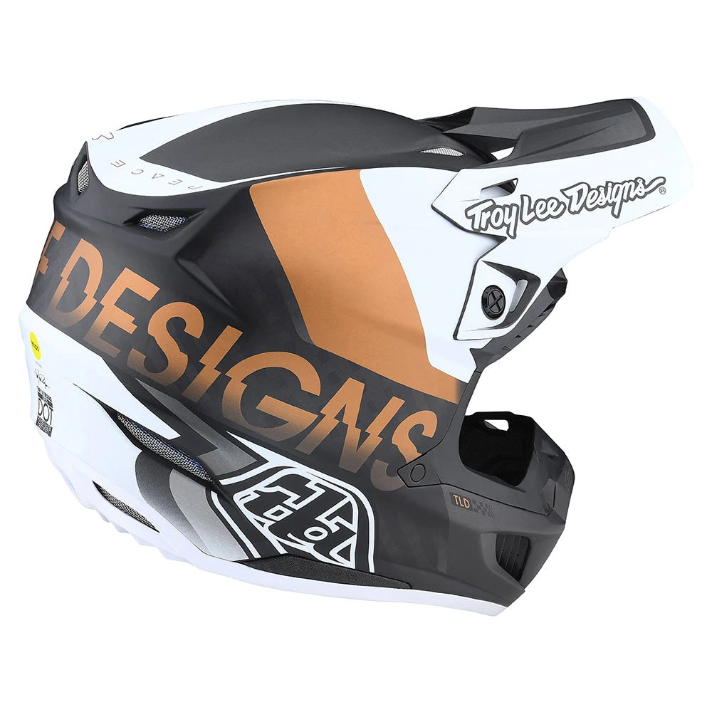 Troy Lee Designs SE5 Carbon Helmet W/MIPS Qualifier White / Bronze - Image 4