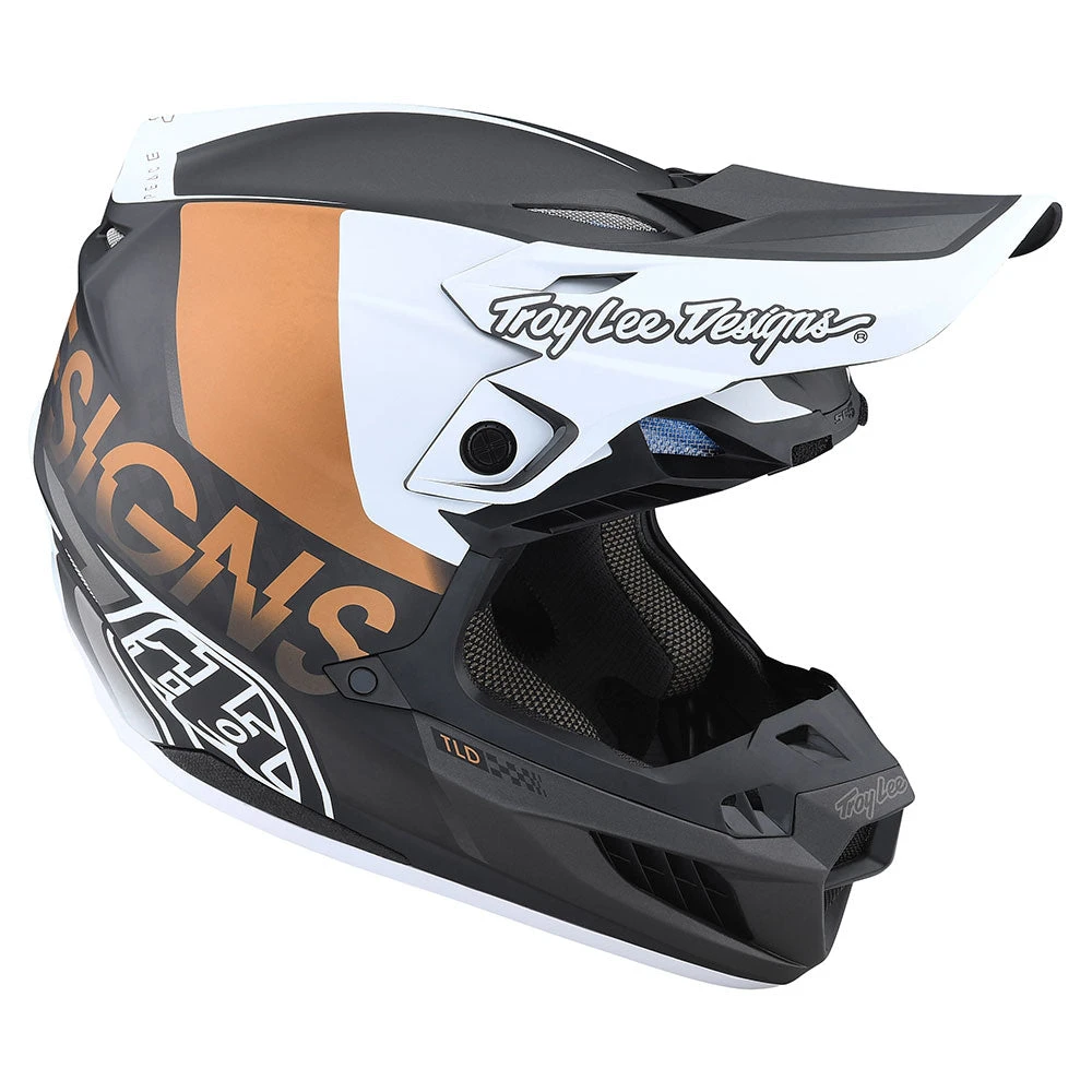 Troy Lee Designs SE5 Carbon Helmet W/MIPS Qualifier White / Bronze - Image 6