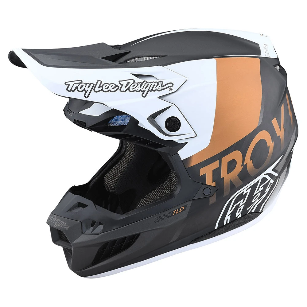 Troy Lee Designs SE5 Carbon Helmet W/MIPS Qualifier White / Bronze - Image 7