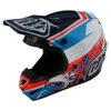 Troy Lee Designs Youth SE4 Polyacrylite Helmet W/MIPS Skooly Blue / Orange
