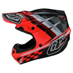 Troy Lee Designs Youth SE4 Polyacrylite Helmet W/MIPS Warped Glo Red