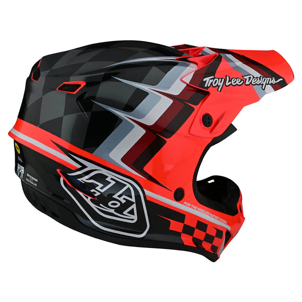 Troy Lee Designs SE4 Polyacrylite Helmet W/MIPS Warped Glo Red - Image 4
